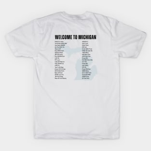 Welcome to Michigan - Place Names T-Shirt